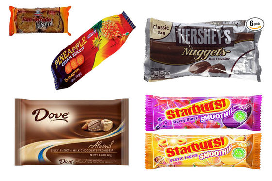 200bags/Min οριζόντια μηχανή πακέτων ροής, τυλίγοντας μηχανή ψωμιού πλάτους 450kg ταινιών 80mm